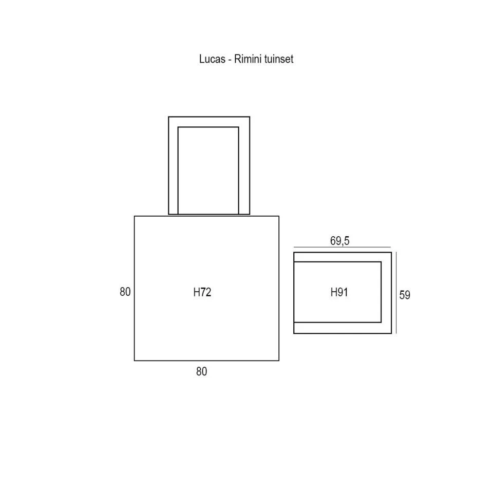Garden Impressions Lucas - Rimini Tuinset Driedelig Retro Stijl 2 Garden Impressions Lucas - Rimini Tuinset Driedelig Retro Stijl - Afbeelding 2