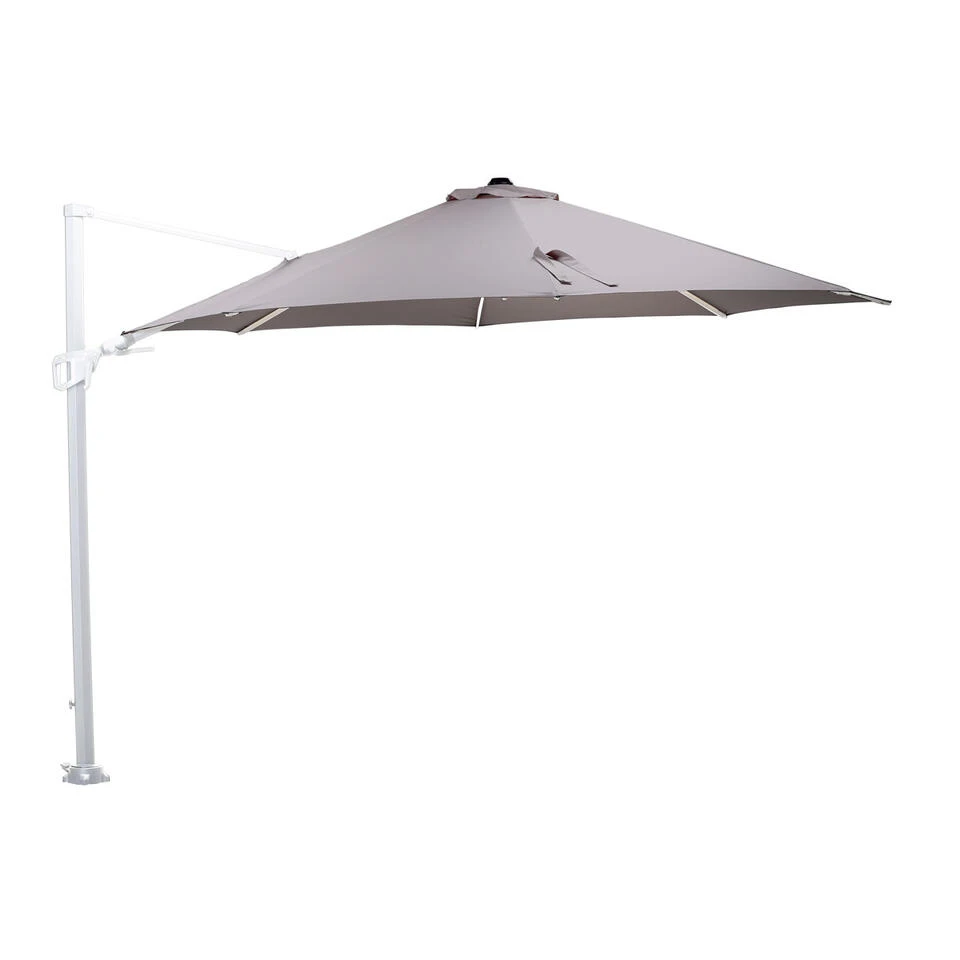 Garden Impressions Zweefparasol Hawaii Ø350 - Wit - Zand 1 Garden Impressions Zweefparasol Hawaii Ø350 - Wit - Zand