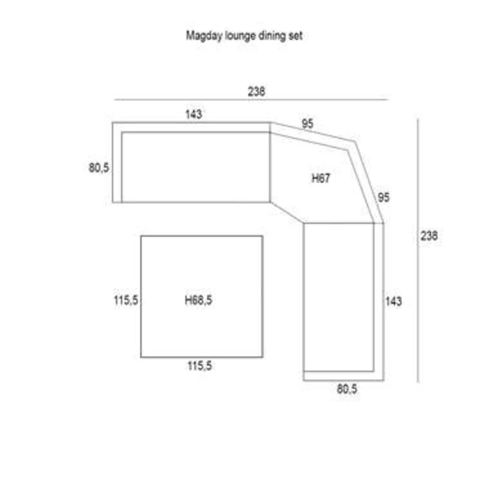 Garden Impressions Magday Lounge Dining Set 4-delig - Grijs 2 Garden Impressions Magday Lounge Dining Set 4-delig - Grijs - Afbeelding 2