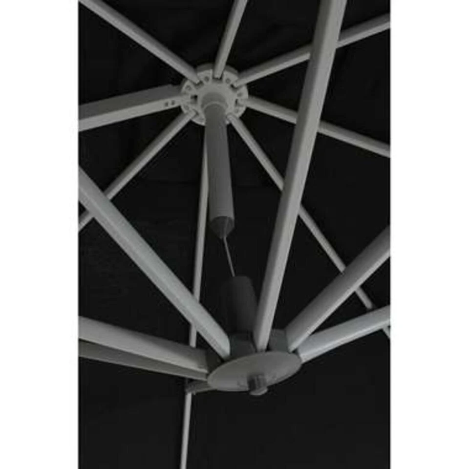 Garden Impressions Zweefparasol Hawaii Deluxe 300x300 - Wit - Zwart 2 Garden Impressions Zweefparasol Hawaii Deluxe 300x300 - Wit - Zwart - Afbeelding 2