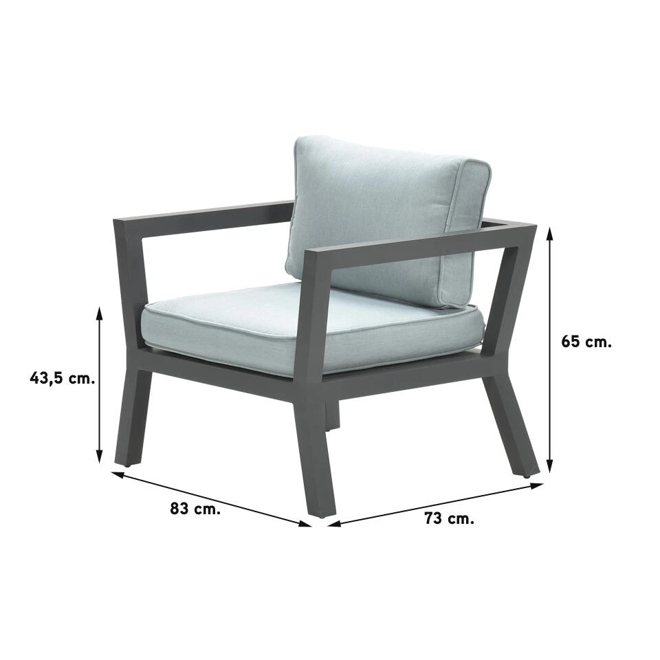 Garden Impressions San Luis Loungestoel - Mint Grijs 2 Garden Impressions San Luis Loungestoel - Mint Grijs - Afbeelding 2