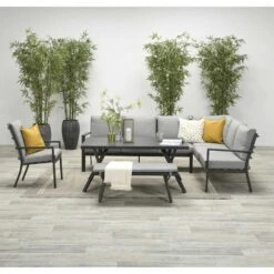 Garden Impressions Senja Lounge Dining Set 3-delig Links - D. Grijs -Garden Impressions 55b9b417e3f6458bb2bd2469a8896dae